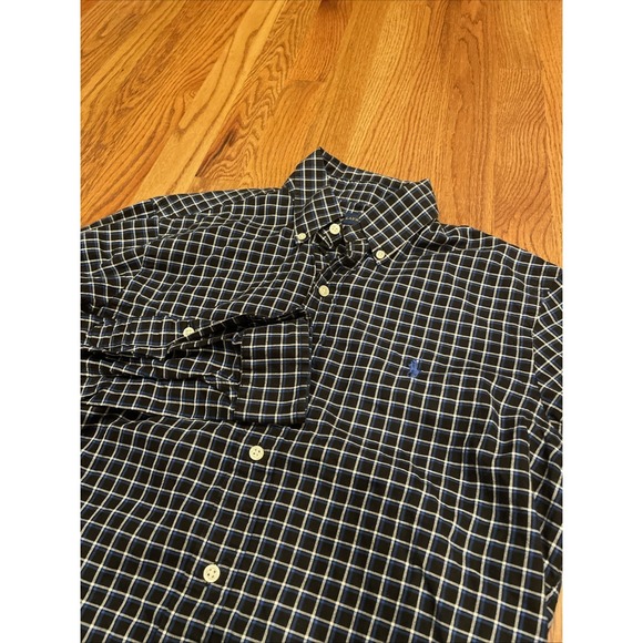 Ralph Lauren Other - Ralph Lauren Men's Button Up Shirt Dark Blue Plaid Pony Size Small